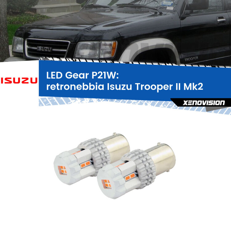 <p>Coppia <strong>LED P21W Rossi per </strong><strong>Retronebbia</strong> <strong>Isuzu</strong> <strong>Trooper II </strong>(Mk2) 1991 - 2002: ultracompatti, illuminazione a 360 gradi e Canbus. Qualità Massima.</p>
<div> </div>