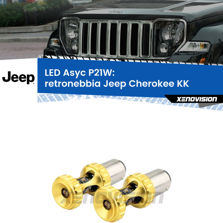 <strong>Retronebbia LED per Jeep Cherokee</strong> KK 2008 - 2013. Coppia lampade <strong>P21W</strong> super canbus Rosse modello Gear2.