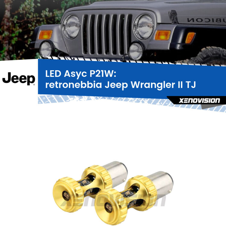 <strong>Retronebbia LED per Jeep Wrangler II</strong> TJ 1996 - 2005. Coppia lampade <strong>P21W</strong> super canbus Rosse modello Gear2.