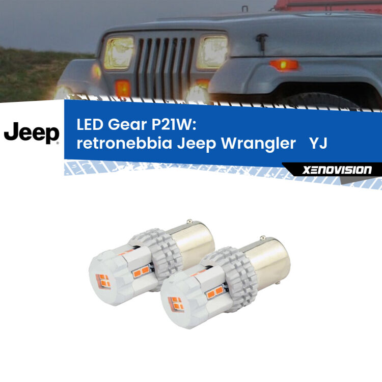 <p>Coppia <strong>LED P21W Rossi per </strong><strong>Retronebbia</strong> <strong>Jeep</strong> <strong>Wrangler   </strong>(YJ) 1986 - 1995: ultracompatti, illuminazione a 360 gradi e Canbus. Qualità Massima.</p>
<div> </div>