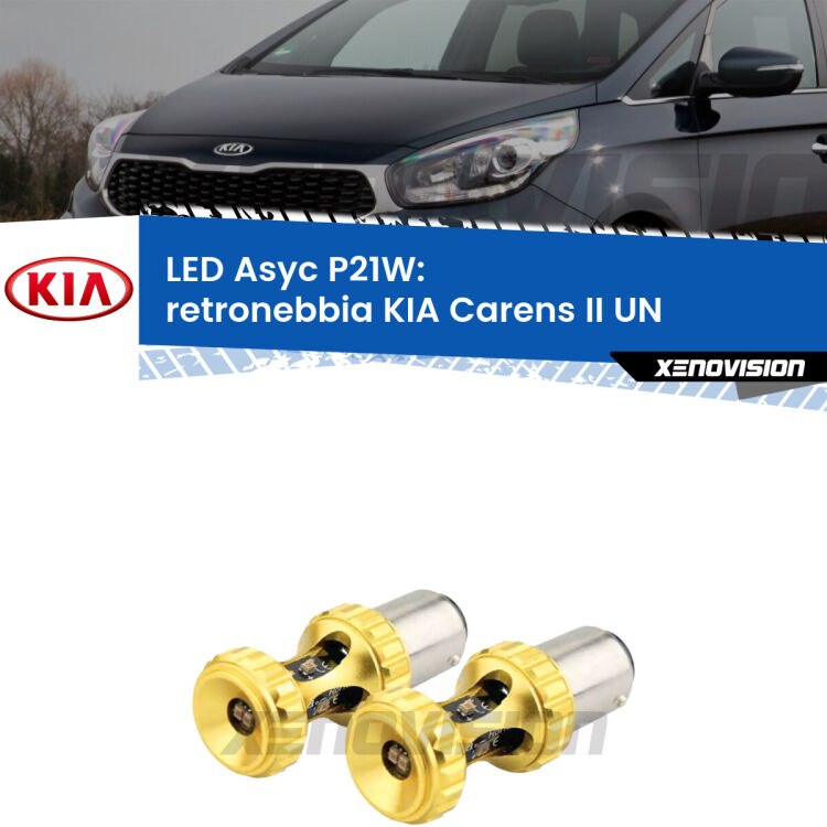 <strong>Retronebbia LED per KIA Carens II</strong> UN 2006 - 2011. Coppia lampade <strong>P21W</strong> super canbus Rosse modello Gear2.