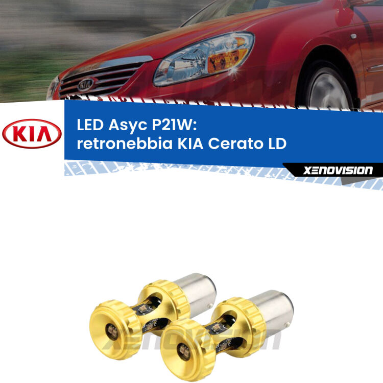 <strong>Retronebbia LED per KIA Cerato</strong> LD 2003 - 2007. Coppia lampade <strong>P21W</strong> super canbus Rosse modello Gear2.