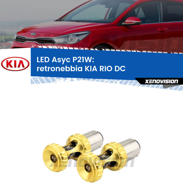 <strong>Retronebbia LED per KIA RIO</strong> DC 1999 - 2004. Coppia lampade <strong>P21W</strong> super canbus Rosse modello Gear2.