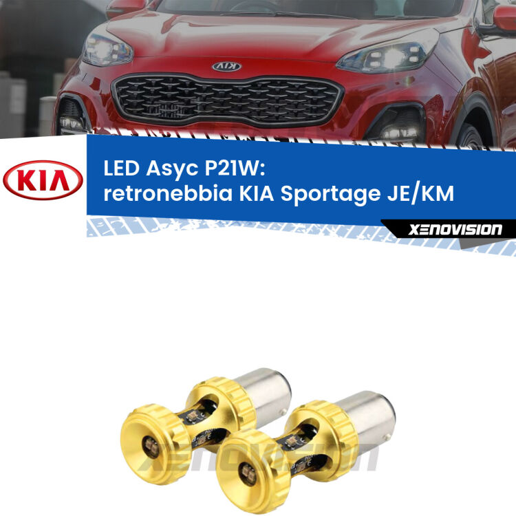 <strong>Retronebbia LED per KIA Sportage</strong> JE/KM 2004 - 2009. Coppia lampade <strong>P21W</strong> super canbus Rosse modello Gear2.