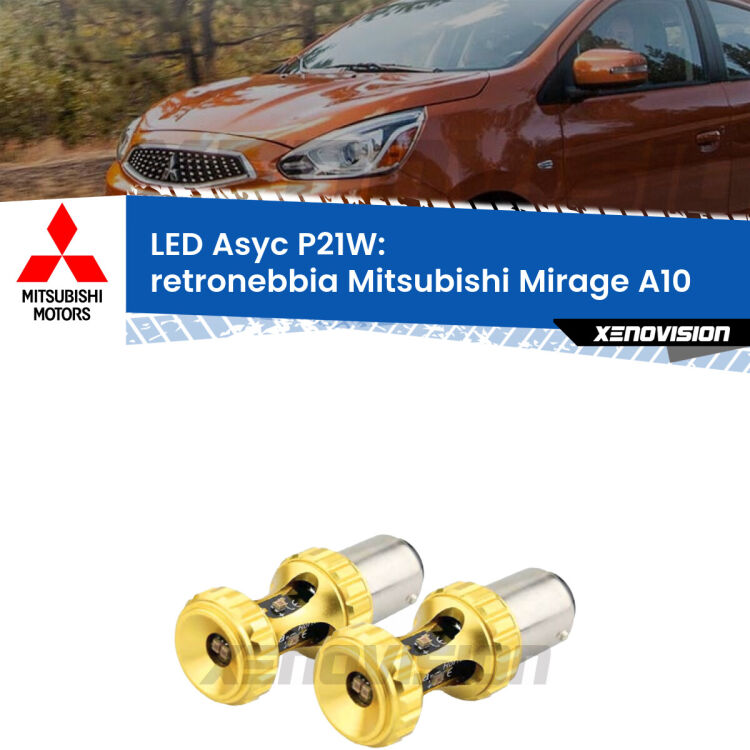 <strong>Retronebbia LED per Mitsubishi Mirage</strong> A10 2013 in poi. Coppia lampade <strong>P21W</strong> super canbus Rosse modello Gear2.