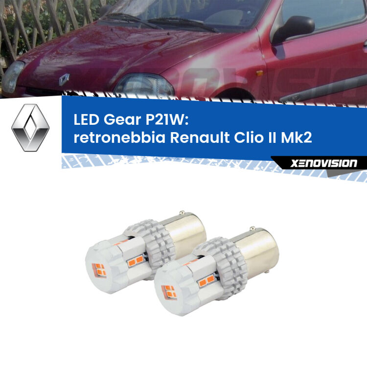 <p>Coppia <strong>LED P21W Rossi per </strong><strong>Retronebbia</strong> <strong>Renault</strong> <strong>Clio II </strong>(Mk2) 1998 - 2004: ultracompatti, illuminazione a 360 gradi e Canbus. Qualità Massima.</p>
<div> </div>