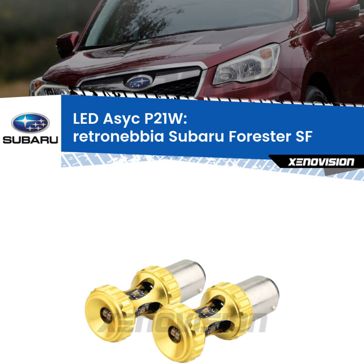 <strong>Retronebbia LED per Subaru Forester</strong> SF 1997 - 2002. Coppia lampade <strong>P21W</strong> super canbus Rosse modello Gear2.