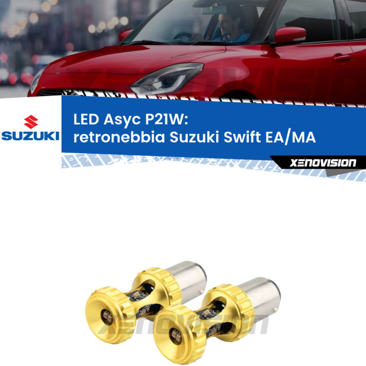 <strong>Retronebbia LED per Suzuki Swift</strong> EA/MA 1989 - 2003. Coppia lampade <strong>P21W</strong> super canbus Rosse modello Gear2.