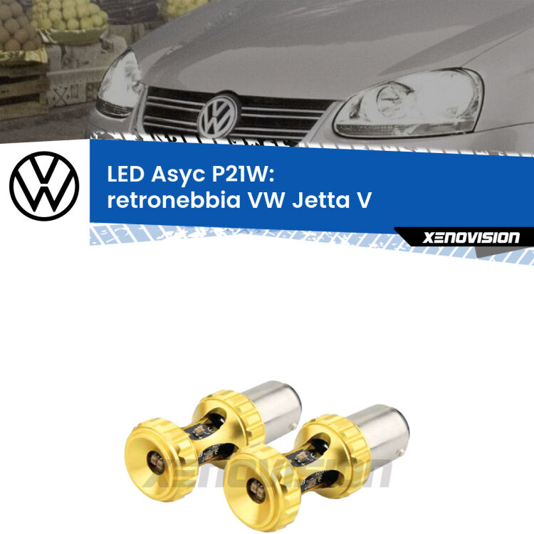 <strong>Retronebbia LED per VW Jetta</strong> V 2005 - 2010. Coppia lampade <strong>P21W</strong> super canbus Rosse modello Gear2.