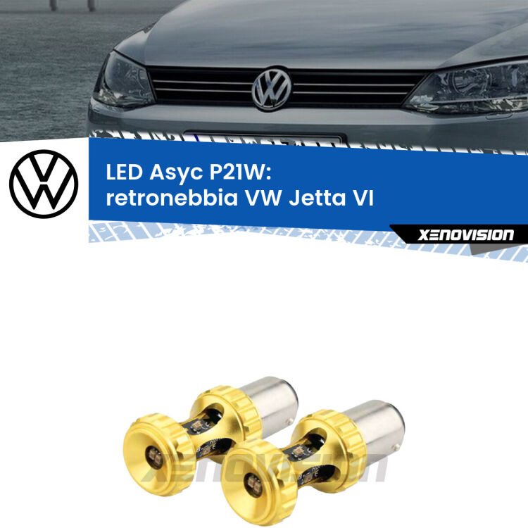 <strong>Retronebbia LED per VW Jetta</strong> VI 2010 - 2017. Coppia lampade <strong>P21W</strong> super canbus Rosse modello Gear2.