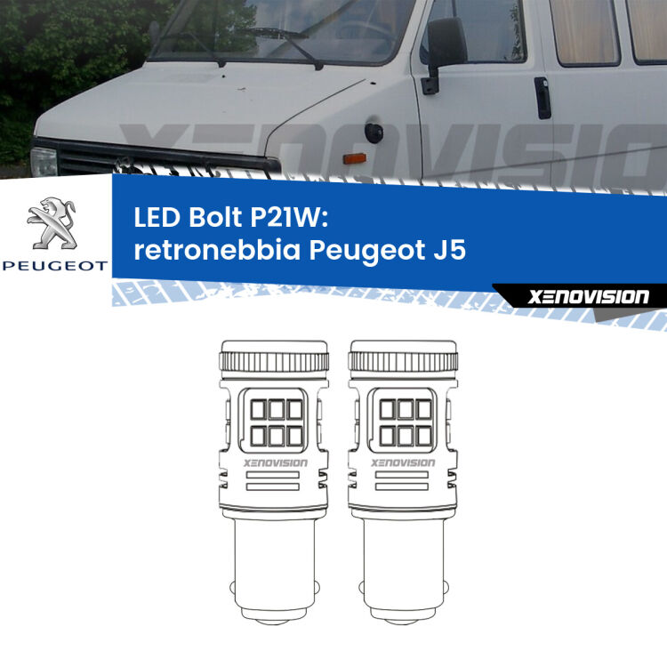 <strong>Retronebbia LED per Peugeot J5</strong>  1990 - 1994. Coppia lampade <strong>P21W</strong> modello Bolt canbus.