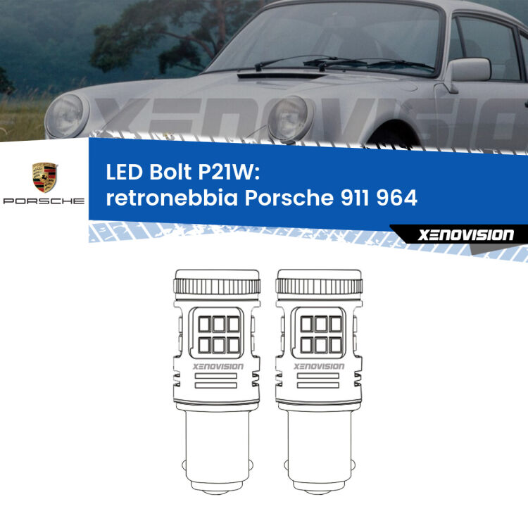 <strong>Retronebbia LED per Porsche 911</strong> 964 1988 - 1993. Coppia lampade <strong>P21W</strong> modello Bolt canbus.