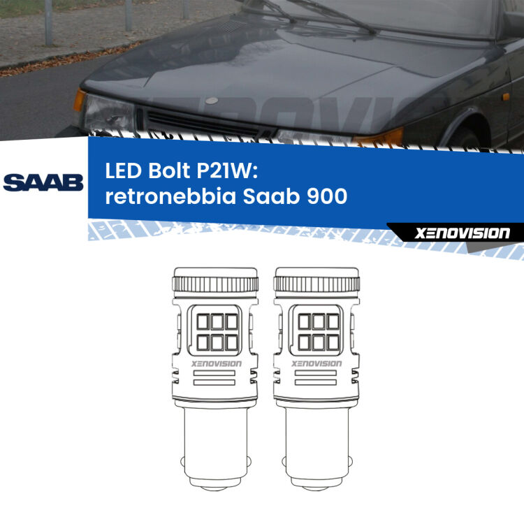 <strong>Retronebbia LED per Saab 900</strong>  1993 - 1998. Coppia lampade <strong>P21W</strong> modello Bolt canbus.