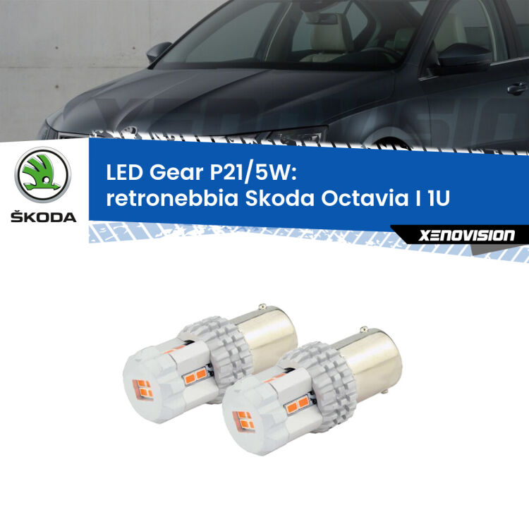 <strong>Retronebbia LED per Skoda Octavia I</strong> 1U 2001 - 2010. Due lampade <strong>P21/5W</strong> rosse non canbus modello Gear.