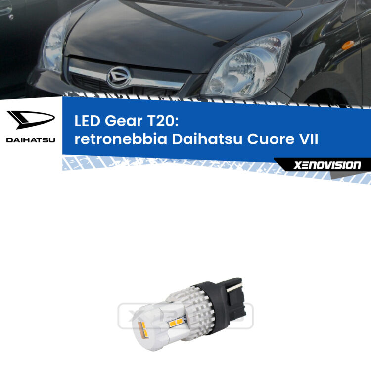 <strong>Retronebbia LED per Daihatsu Cuore VII</strong>  2007 - 2018. Lampada <strong>T20</strong> rossa modello Gear.