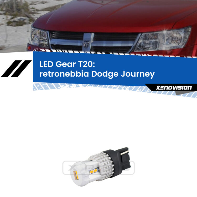 <strong>Retronebbia LED per Dodge Journey</strong>  2011 - 2015. Lampada <strong>T20</strong> rossa modello Gear.