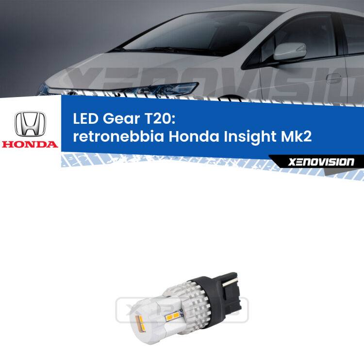 <strong>Retronebbia LED per Honda Insight</strong> Mk2 2009 - 2017. Lampada <strong>T20</strong> rossa modello Gear.