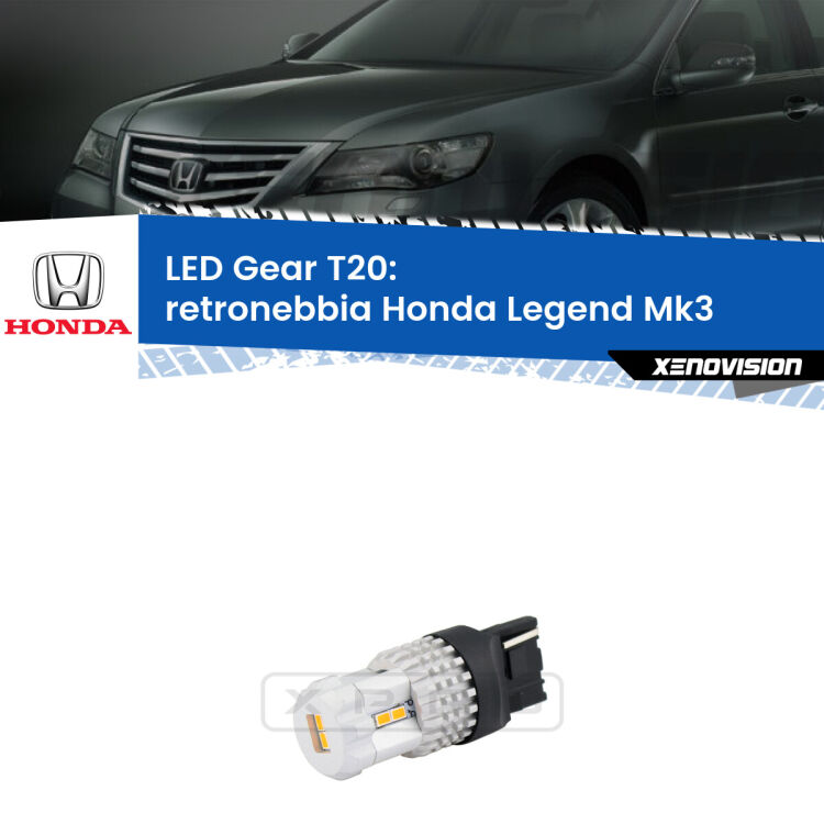 <strong>Retronebbia LED per Honda Legend</strong> Mk3 1996 - 2004. Lampada <strong>T20</strong> rossa modello Gear.