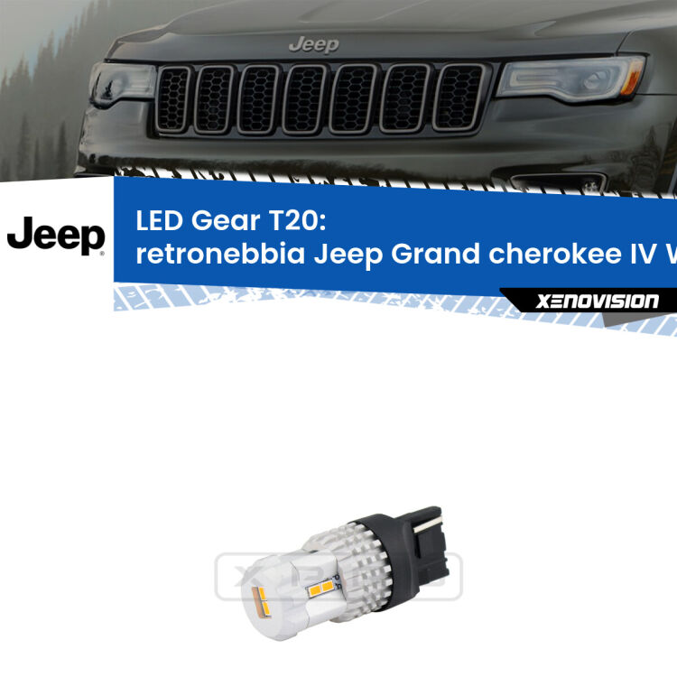 <strong>Retronebbia LED per Jeep Grand cherokee IV</strong> WK2 2011 - 2020. Lampada <strong>T20</strong> rossa modello Gear.