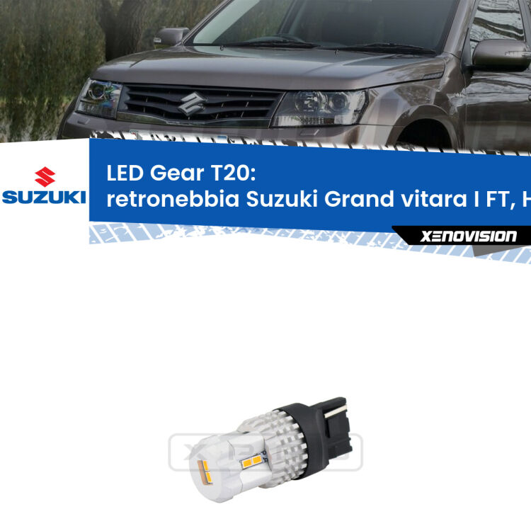 <strong>Retronebbia LED per Suzuki Grand vitara I</strong> FT, HT 1998 - 2006. Lampada <strong>T20</strong> rossa modello Gear.