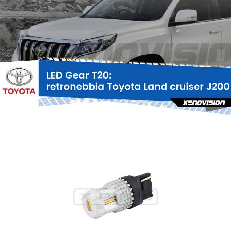 <strong>Retronebbia LED per Toyota Land cruiser</strong> J200 2007 in poi. Lampada <strong>T20</strong> rossa modello Gear.