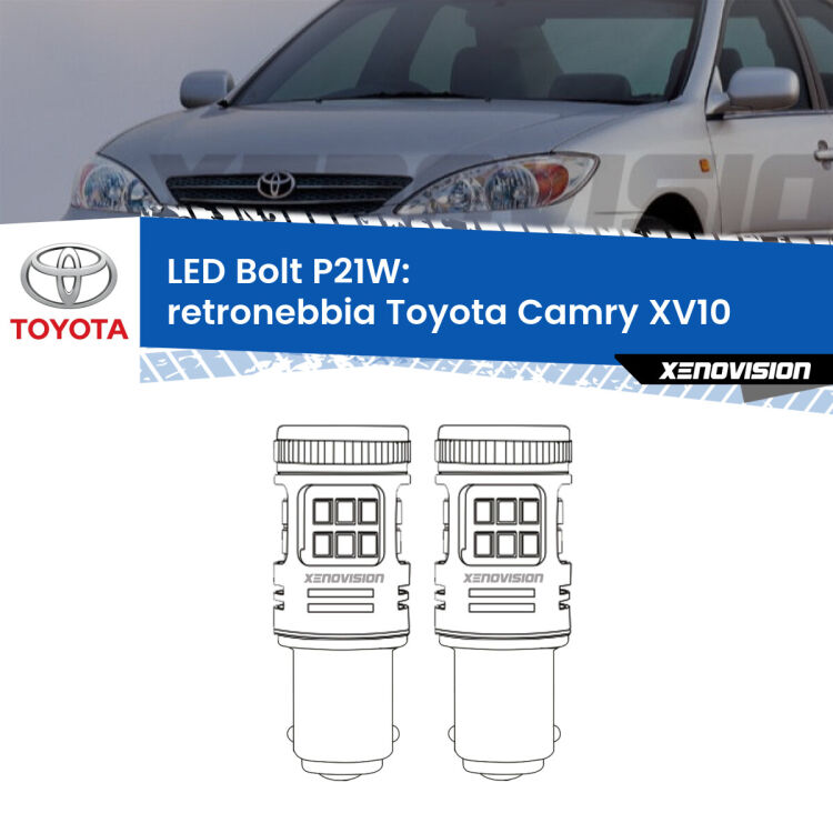 <strong>Retronebbia LED per Toyota Camry</strong> XV10 1991 - 1996. Coppia lampade <strong>P21W</strong> modello Bolt canbus.