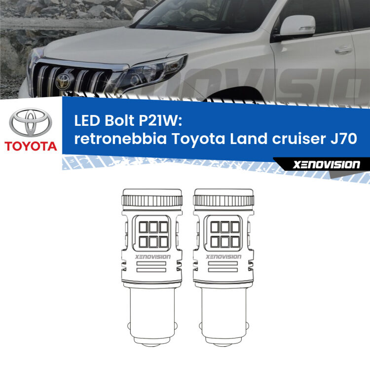 <strong>Retronebbia LED per Toyota Land cruiser</strong> J70 1984 - 1996. Coppia lampade <strong>P21W</strong> modello Bolt canbus.