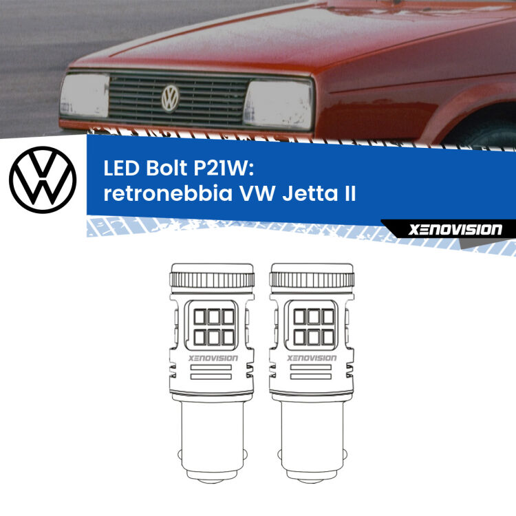 <strong>Retronebbia LED per VW Jetta</strong> II 1984 - 1992. Coppia lampade <strong>P21W</strong> modello Bolt canbus.