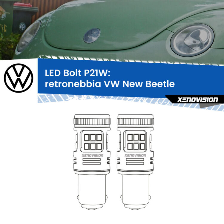 <strong>Retronebbia LED per VW New Beetle</strong>  1998 - 2005. Coppia lampade <strong>P21W</strong> modello Bolt canbus.