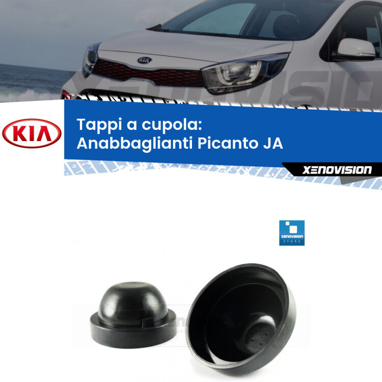 <strong>Tappi coprifaro a cupola</strong> per Anabbaglianti KIA Picanto: indispensabili per kit LED a ventola. Evitano il soffocamento ventole e fulminazione del kit LED.