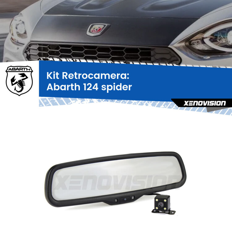 Kit Telecamera Parcheggio e Specchietto retrovisore con display invisibile per Abarth 124 spider . Spento è identico all’originale. In retromarcia, l’immagine appare in un riquadro prima invisibile