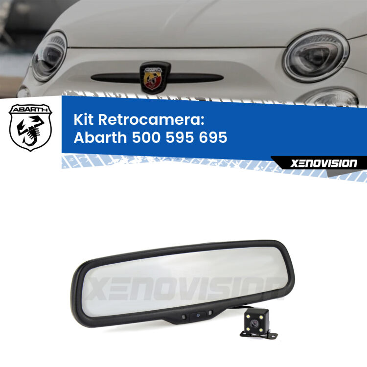 Kit Telecamera Parcheggio e Specchietto retrovisore con display invisibile per Abarth 500 595 695 . Spento è identico all’originale. In retromarcia, l’immagine appare in un riquadro prima invisibile