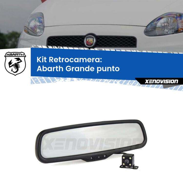 Kit Telecamera Parcheggio e Specchietto retrovisore con display invisibile per Abarth Grande punto . Spento è identico all’originale. In retromarcia, l’immagine appare in un riquadro prima invisibile