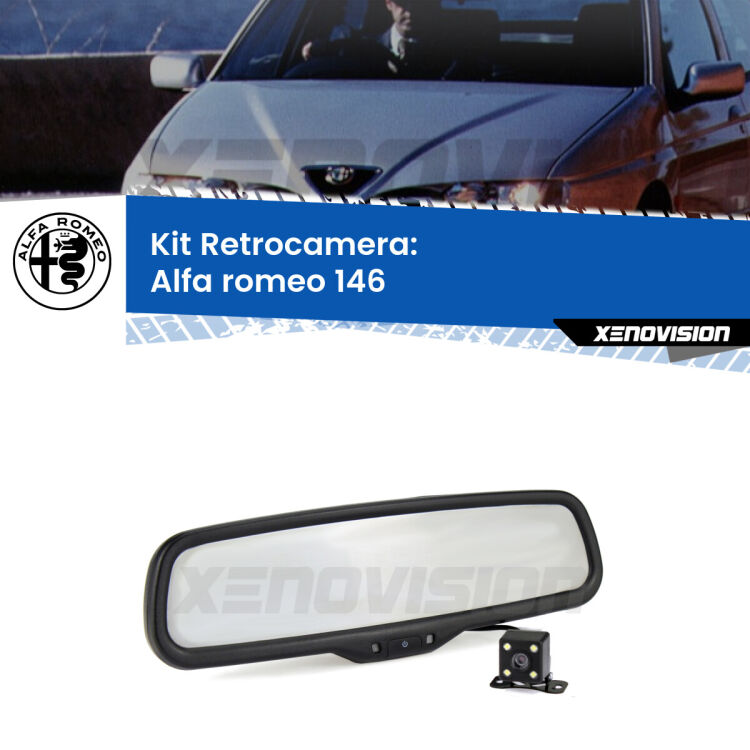 Kit Telecamera Parcheggio e Specchietto retrovisore con display invisibile per Alfa romeo 146 . Spento è identico all’originale. In retromarcia, l’immagine appare in un riquadro prima invisibile