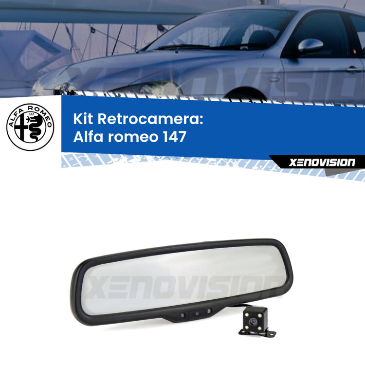 Kit Telecamera Parcheggio e Specchietto retrovisore con display invisibile per Alfa romeo 147 . Spento è identico all’originale. In retromarcia, l’immagine appare in un riquadro prima invisibile