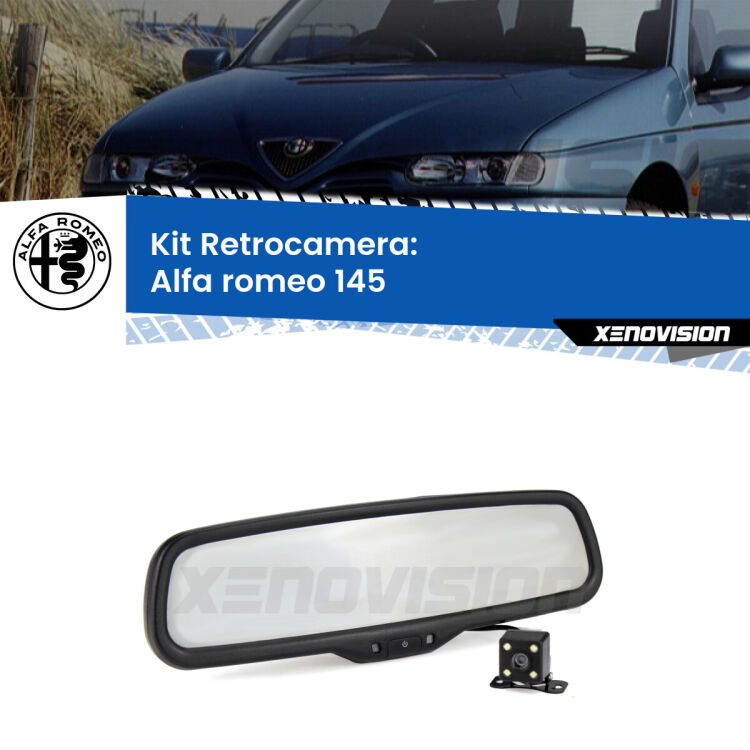 Kit Telecamera Parcheggio e Specchietto retrovisore con display invisibile per Alfa romeo 145 . Spento è identico all’originale. In retromarcia, l’immagine appare in un riquadro prima invisibile