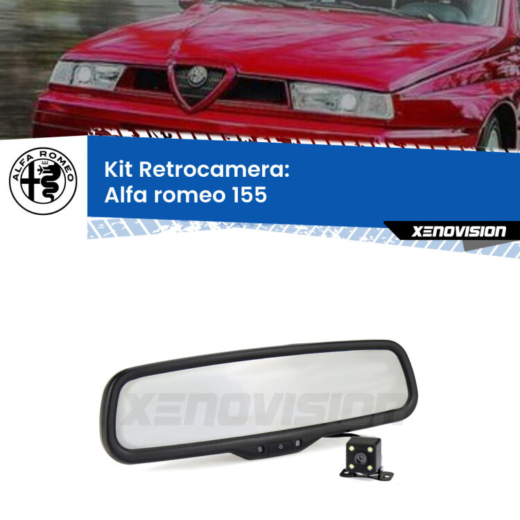 Kit Telecamera Parcheggio e Specchietto retrovisore con display invisibile per Alfa romeo 155 . Spento è identico all’originale. In retromarcia, l’immagine appare in un riquadro prima invisibile