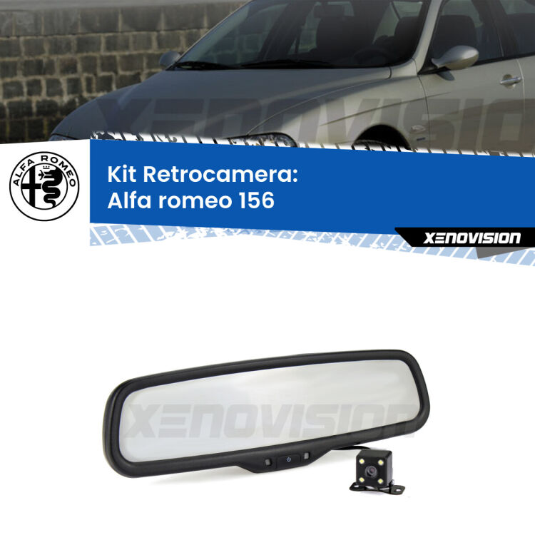 Kit Telecamera Parcheggio e Specchietto retrovisore con display invisibile per Alfa romeo 156 . Spento è identico all’originale. In retromarcia, l’immagine appare in un riquadro prima invisibile