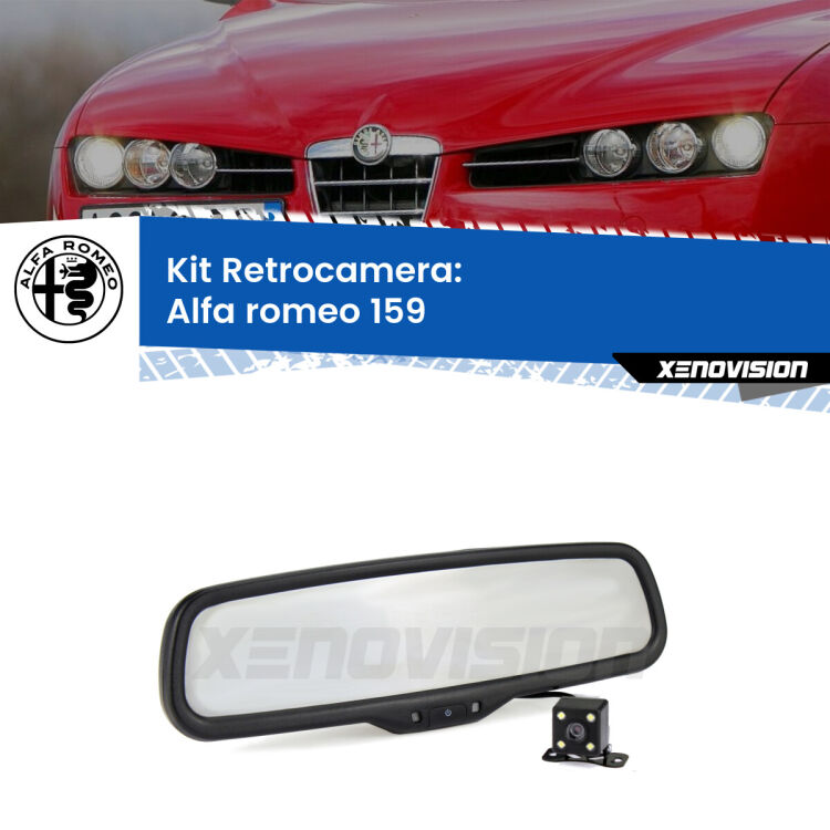 Kit Telecamera Parcheggio e Specchietto retrovisore con display invisibile per Alfa romeo 159 . Spento è identico all’originale. In retromarcia, l’immagine appare in un riquadro prima invisibile