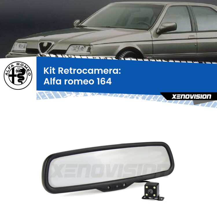 Kit Telecamera Parcheggio e Specchietto retrovisore con display invisibile per Alfa romeo 164 . Spento è identico all’originale. In retromarcia, l’immagine appare in un riquadro prima invisibile