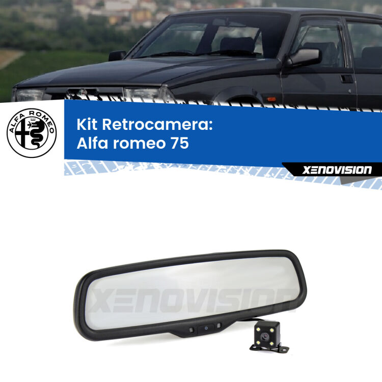 Kit Telecamera Parcheggio e Specchietto retrovisore con display invisibile per Alfa romeo 75 . Spento è identico all’originale. In retromarcia, l’immagine appare in un riquadro prima invisibile