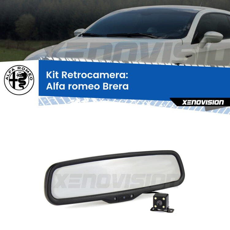 Kit Telecamera Parcheggio e Specchietto retrovisore con display invisibile per Alfa romeo Brera . Spento è identico all’originale. In retromarcia, l’immagine appare in un riquadro prima invisibile