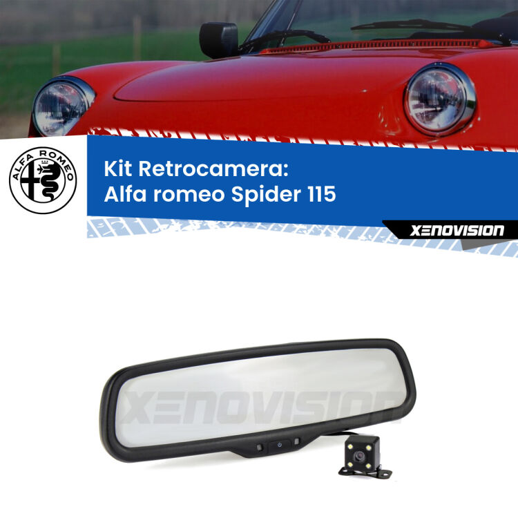 Kit Telecamera Parcheggio e Specchietto retrovisore con display invisibile per Alfa romeo Spider 115. Spento è identico all’originale. In retromarcia, l’immagine appare in un riquadro prima invisibile