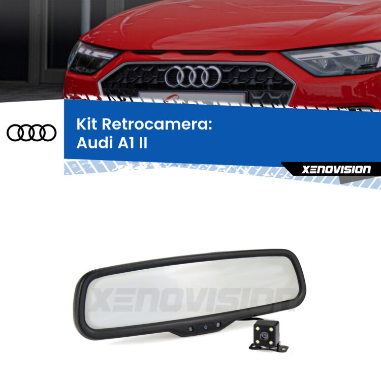 Kit Telecamera Parcheggio e Specchietto retrovisore con display invisibile per Audi A1 II. Spento è identico all’originale. In retromarcia, l’immagine appare in un riquadro prima invisibile