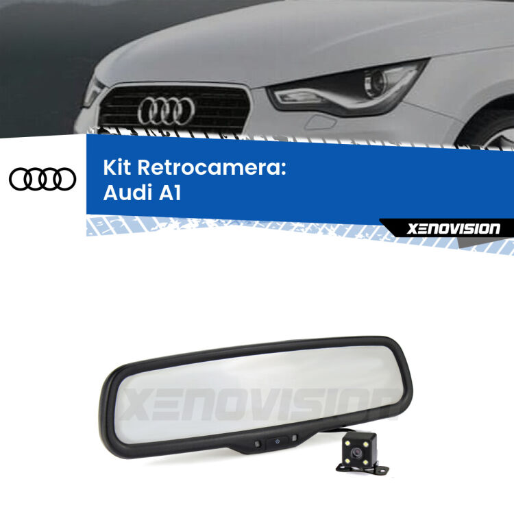 Kit Telecamera Parcheggio e Specchietto retrovisore con display invisibile per Audi A1 . Spento è identico all’originale. In retromarcia, l’immagine appare in un riquadro prima invisibile