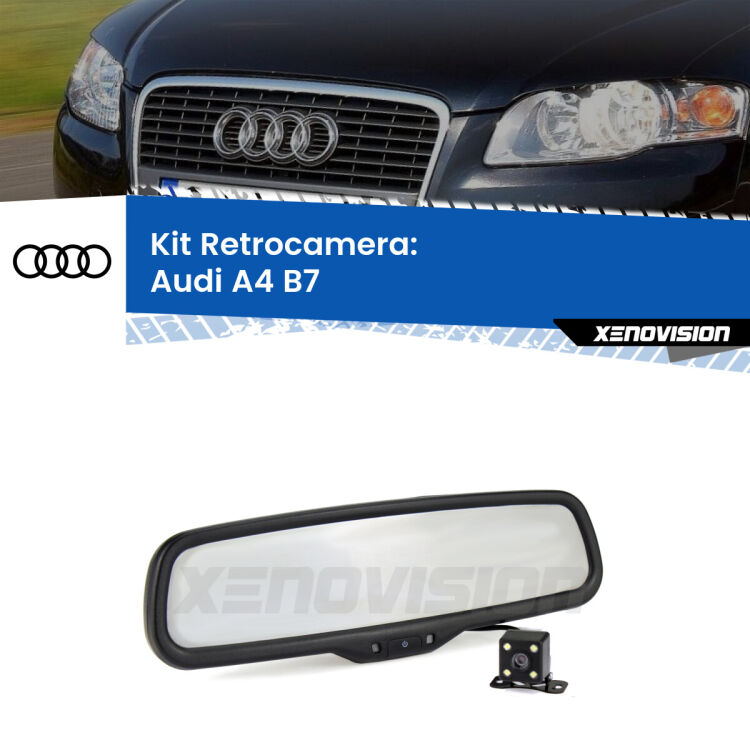 Kit Telecamera Parcheggio e Specchietto retrovisore con display invisibile per Audi A4 B7. Spento è identico all’originale. In retromarcia, l’immagine appare in un riquadro prima invisibile