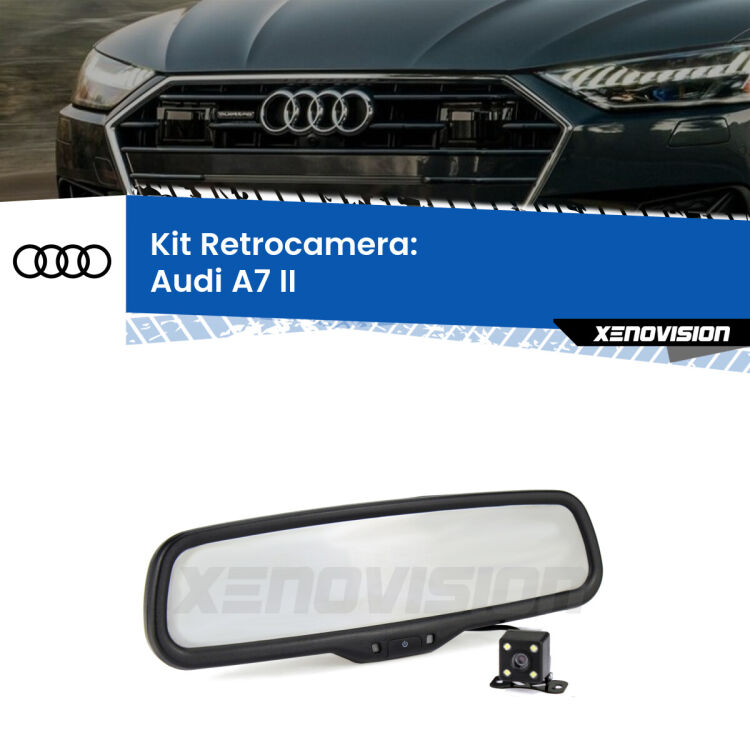 Kit Telecamera Parcheggio e Specchietto retrovisore con display invisibile per Audi A7 II. Spento è identico all’originale. In retromarcia, l’immagine appare in un riquadro prima invisibile