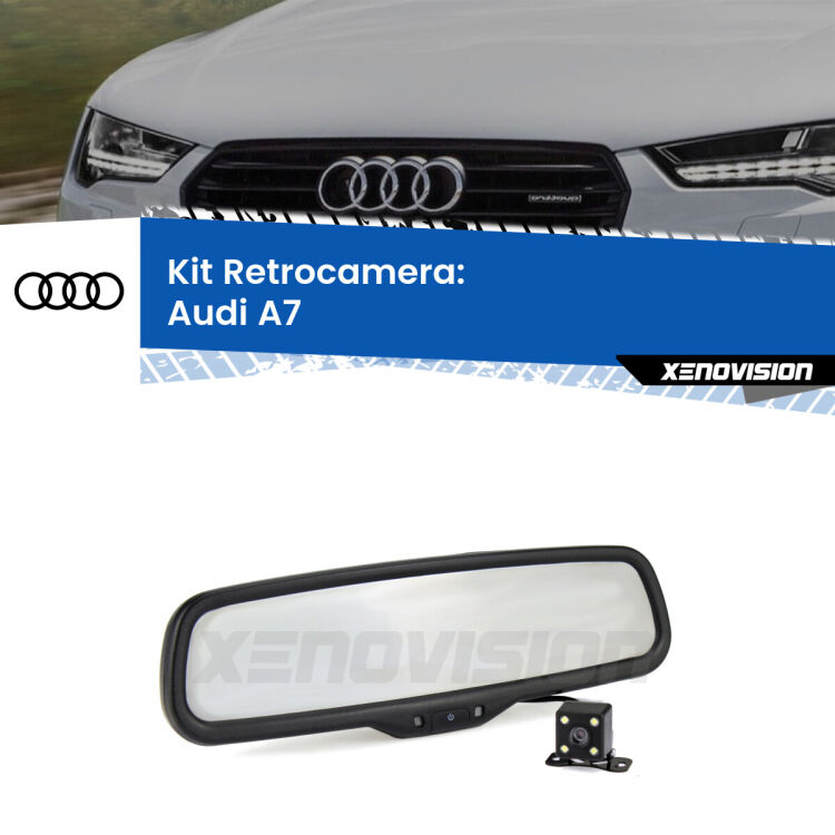 Kit Telecamera Parcheggio e Specchietto retrovisore con display invisibile per Audi A7 . Spento è identico all’originale. In retromarcia, l’immagine appare in un riquadro prima invisibile