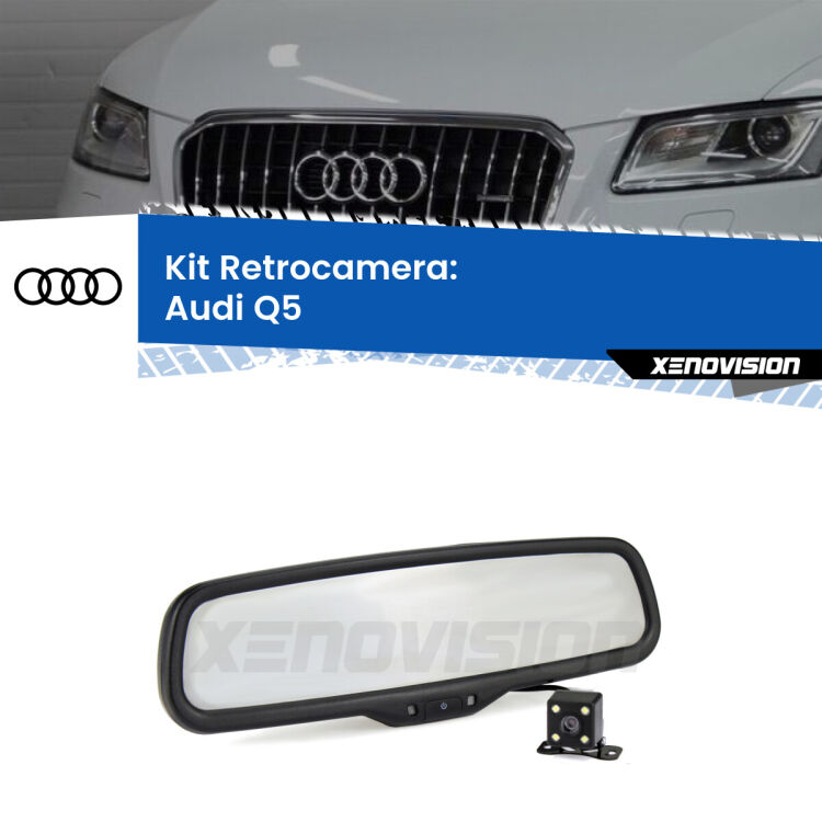 Kit Telecamera Parcheggio e Specchietto retrovisore con display invisibile per Audi Q5 . Spento è identico all’originale. In retromarcia, l’immagine appare in un riquadro prima invisibile