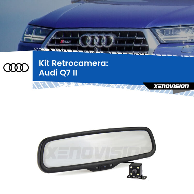 Kit Telecamera Parcheggio e Specchietto retrovisore con display invisibile per Audi Q7 II. Spento è identico all’originale. In retromarcia, l’immagine appare in un riquadro prima invisibile